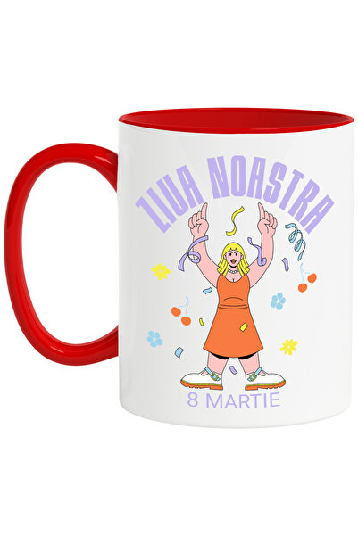 StoryGift Romania Cana Femeie Fericita Ziua Femeii 8 Martie, 330ml, Ceramic C...