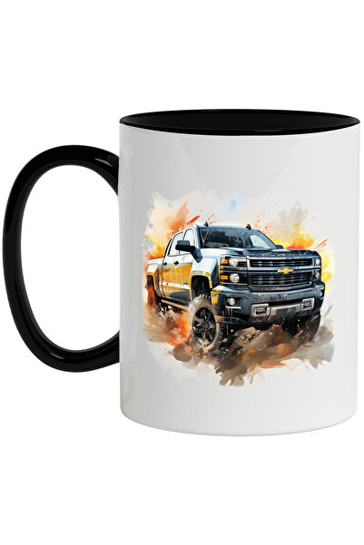 StoryGift Romania Cana Cu Masina, Chevrolet Silverado, Offroad, Vopsea, Multicolor 330 Ml, Ceramic, Cu ,stg