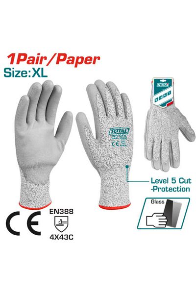 TOTAL XL Rubber Cut Resistant Work Gloves