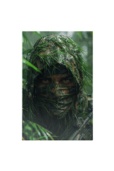 StoryGift Romania Tablou Canvas: Disimularea Militarului În Pădurea Cu Iarbă ...