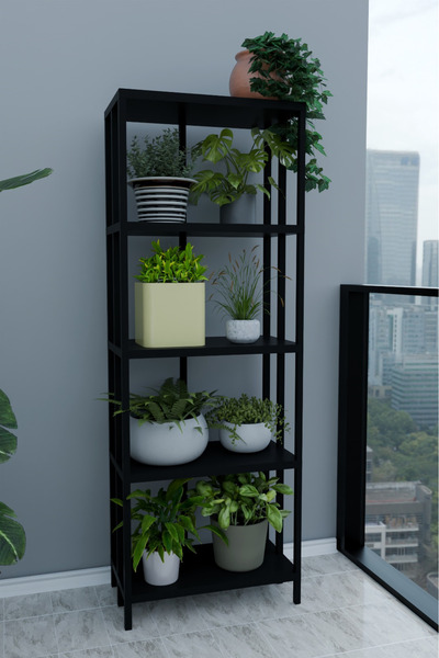 Morpanya Polotek Plastik 5 Raflı Çiçeklik Bahçe Düzenleyici Saksı Organizer Çiçek Rafı