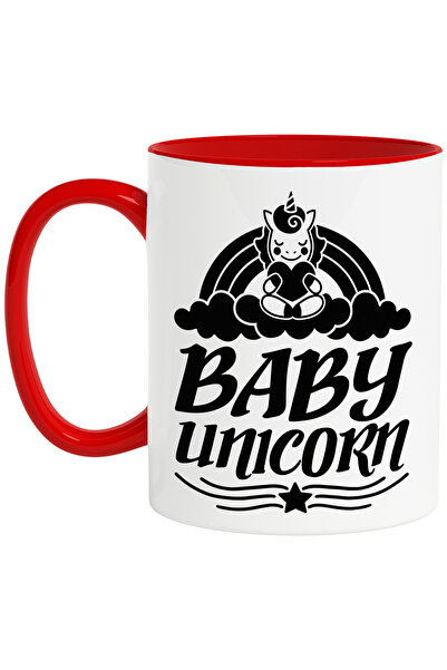 StoryGift Romania Cana Cu Un Unicorn Care Tine O Inima In Brate Cu Textul "ba...