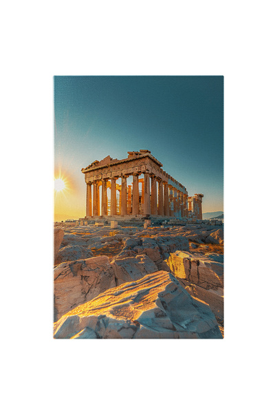 StoryGift Romania Tablou Canvas: Ruinele Templului Coloanele Clădirii Din Pia...