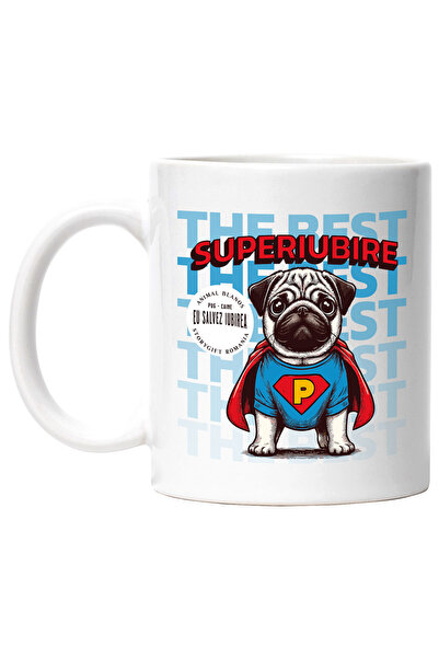 StoryGift Romania Cana Caine Pug Eroul Salvarii Iubirii Animal, 330ml, Cerami...