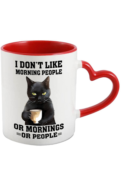 StoryGift Romania Cana Cu Pisica Cu Mesajul "i Don't Like Morning People Or M...