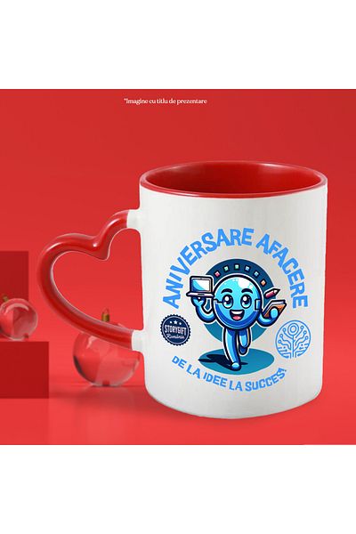 StoryGift Romania Business Anniversary Mug From idea to success, Entrepreneur, 330ml, Ceramic with Ma, With, STG