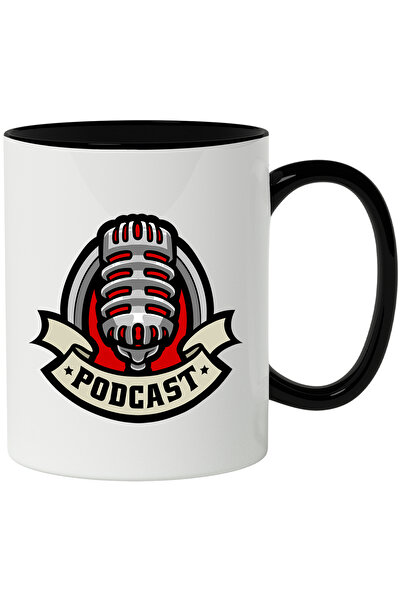 StoryGift Romania Cana Cu Podcast, Microfon, Stele, Emblema, Panglica, Multicolor 330 Ml, Ceramica, Cu ,stg