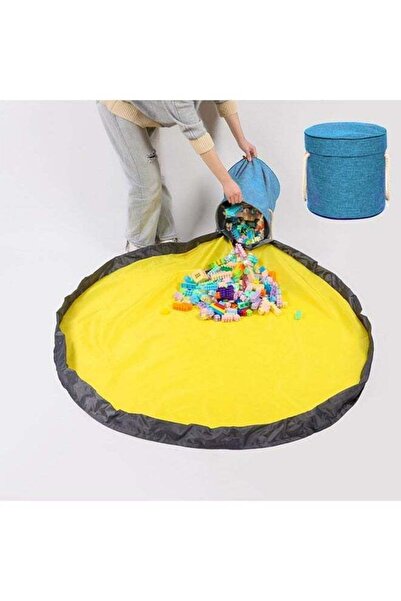 Yelajoy سلة تخزين الألعاب، قابلة للطي، مع سجادة لعب، وغطاء متصل بسلة التخزين،...