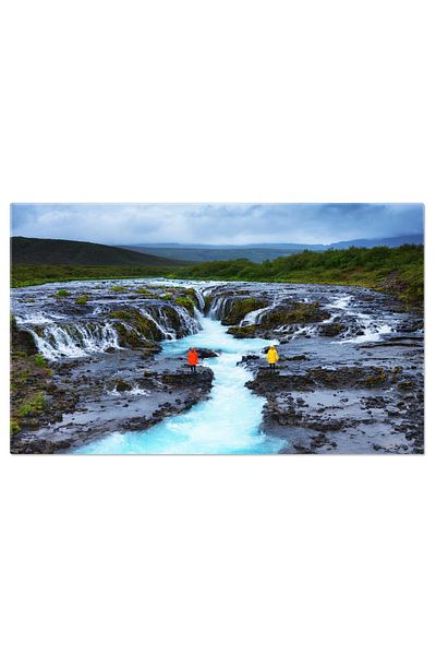 StoryGift Romania Tablou Canvas Calatori Langa Cascada Bruarfoss In Islanda, Calatorie, Bruarfoss, Peisaj, Apa, C