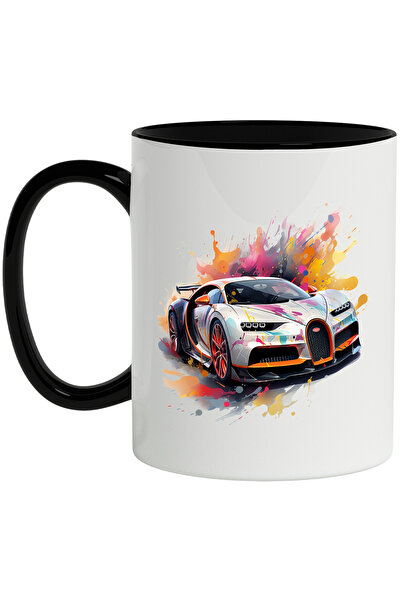 StoryGift Romania Cana Cu Masina Sport, Acuarela, Stropi Vopsea, Roti, Multic...