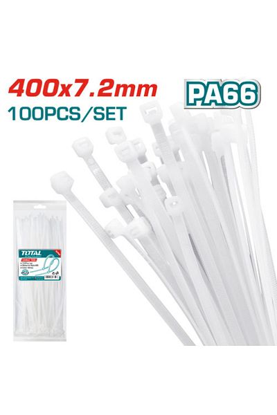 TOTAL Plastic clips 400x7.2mm 100pcs/set