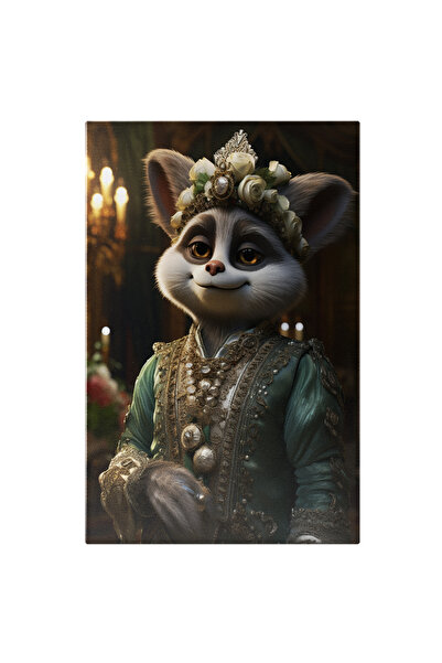 StoryGift Romania Tablou Canvas: Personaj Animat Lemur In Costum Verde De Reg...