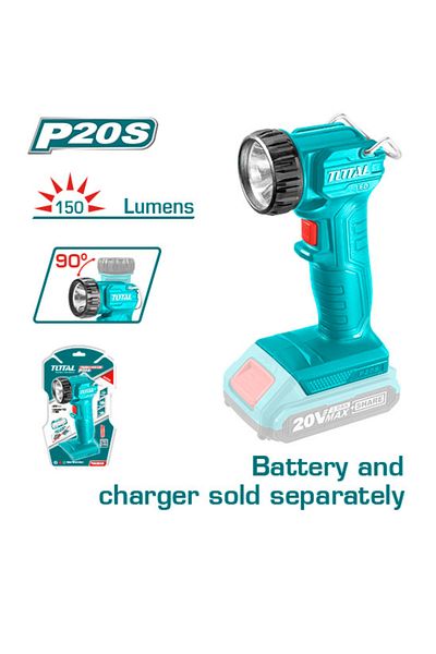 TOTAL 20v 150lumens battery flashlight without battery and charger