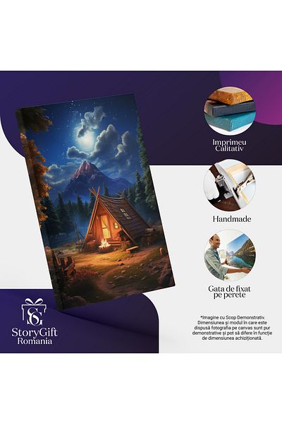 StoryGift Romania Tablou Canvas: Imaginea Unei Casute In Padure - Fotografie Artistica Si Viata La Munte Pictur