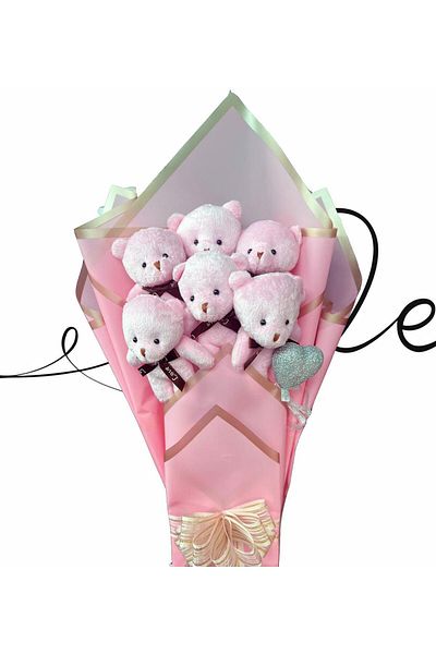 Sole Pink Concept Romantic Plush Teddy Bear Bouquet with Cute 90 cm Plush Bear