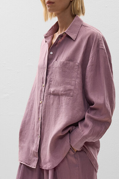 Oysho 100% Linen Relaxed Shirt