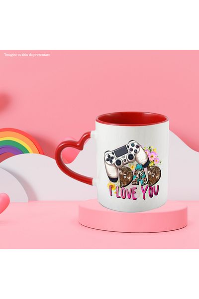StoryGift Romania Mug with the message "Dad, I love you", dad, illustration, love, appreciation, respect,, With ,STG