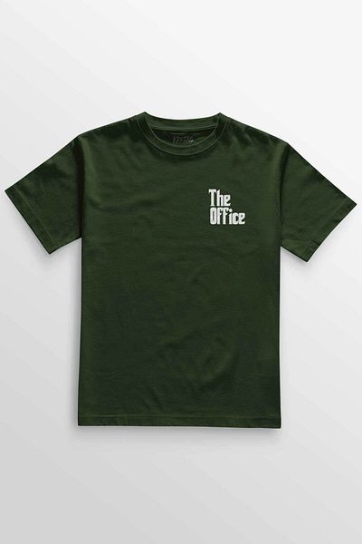 Kretas Χακί μπλουζάκι The Office Michael Scott Godfather Dunder Mifflin Minimal μπροστινό μπλουζάκι Unisex