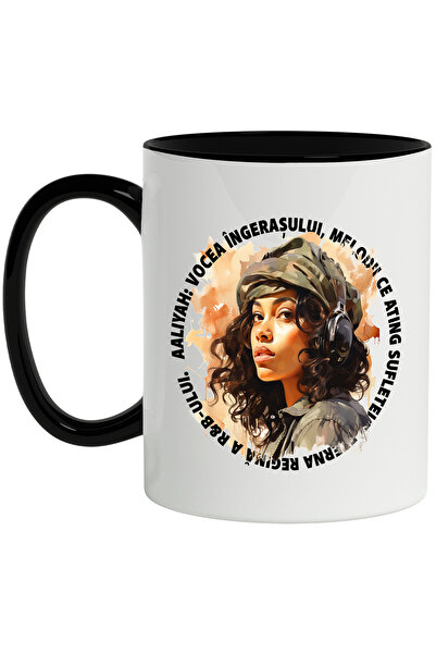 StoryGift Romania Cana Cu Mesaj Aaliyah Vocea Ingerasuluim R&b, Muzica, Multicolor 330 Ml, Ceramic, Cu ,stg