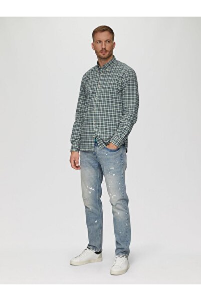 s.Oliver Men's long-sleeved shirt, checkered print, Regular fit, Multicolor, XL