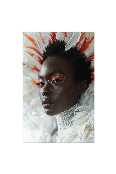 StoryGift Romania Tablou Canvas Fantezia Penelor Negresa Cu Machiaj Glam Cu S...