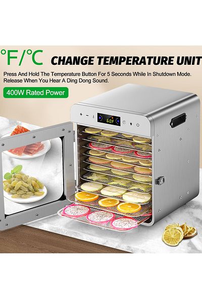 ET-LIFE Food Dehydrator, 10 Trays Dehydrators for Food, Herbs, Fruit, Dehydrator Machine with Digital Timer