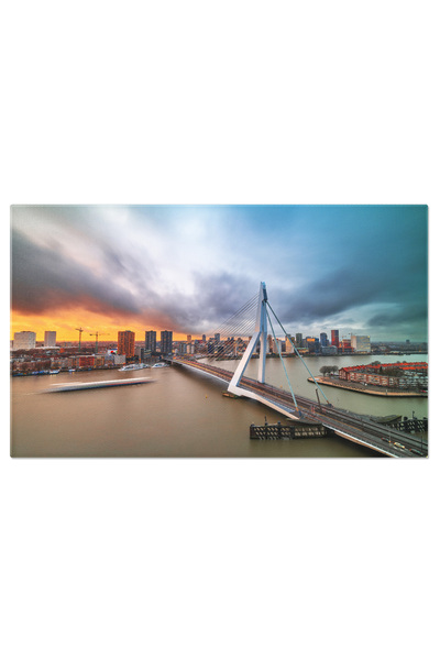 StoryGift Romania Tablou Canvas: Orizont Urban - Vedere Nocturna In Rotterdam