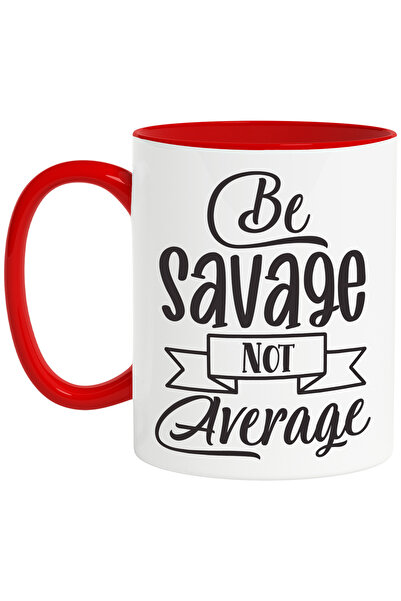 StoryGift Romania Cana Cu Mesaj Care Te Indeamna Sa Fii Salbatic, Ci Nu Mediu Cu Maner Rosu, Cu Maner R,stg