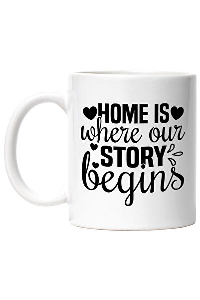 StoryGift Romania Cana Cu Inimioare Si Mesajul "home Is Where Our Story Begin...
