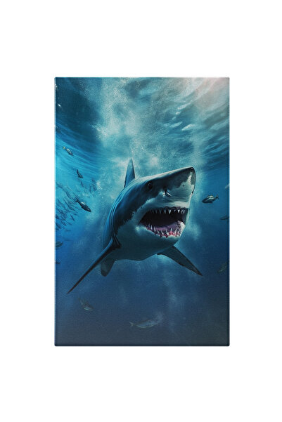 StoryGift Romania Tablou Canvas: Fotografie Cu Un Rechin Feroce - Mare Pesti ...