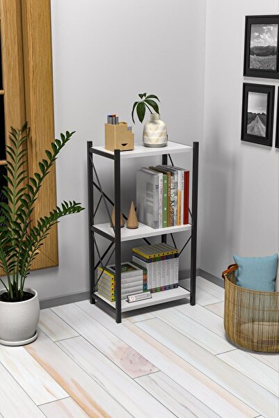 Morpanya Veni Metal Tekli Kitaplık 3 Raflı Çok Amaçlı Dosya Kitap Rafı Ofis Salon Rafı