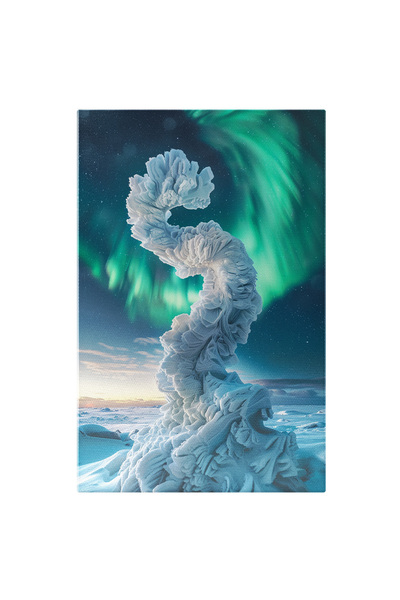 StoryGift Romania Tablou Canvas: Model Troian De Zăpadă În Forme Și Aurora Boreală- Frumusețea Naturii Pictura D