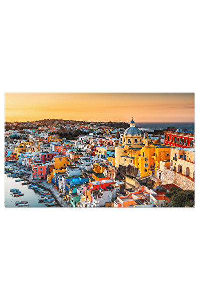 StoryGift Romania Tablou Canvas: Campania La Apus - Arhitectura Colorata