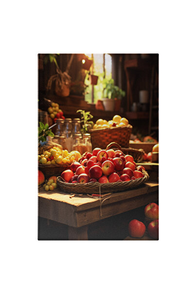 StoryGift Romania Tablou Canvas: Masă Cu Fucte De Toamnă- Alimente Pictura Di...