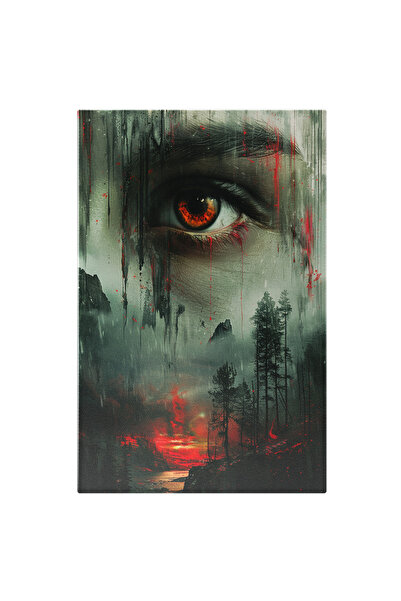 StoryGift Romania Tablou Canvas Chip De Barbat Cu Ochii Rosii Aparut Pe Cer I...