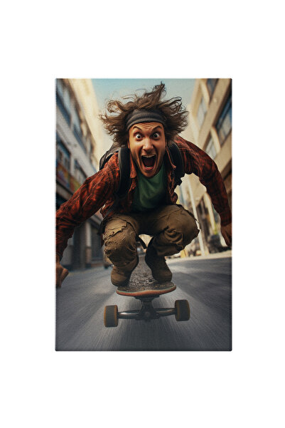 StoryGift Romania Tablou Canvas: Distractie Pe Skateboard Un Barbat Care Se D...