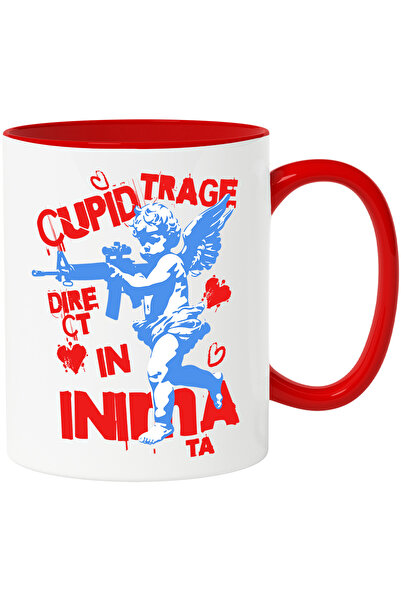 StoryGift Romania Cana Cupidon Trage Direct In Inima Ta, 330ml, Ceramic Cu Ma...