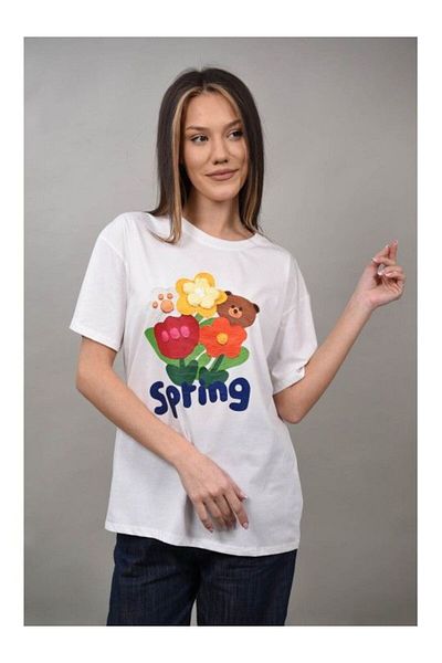 Cocco Rossa Teddy Bear Iris T-shirt White L-xl