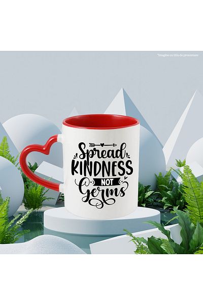 StoryGift Romania Mug with the text in English "Spread kindness, not germs" - spread kindness, n, Cu,STG.
