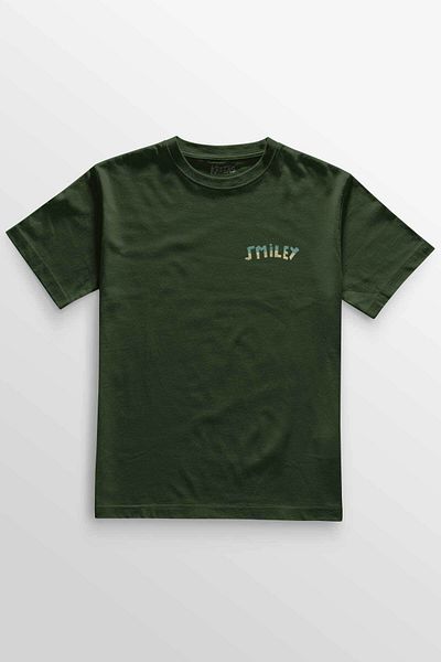 Kretas Χακί T-Shirt Smile World Urban Street Culture Χαμογελαστό μπλουζάκι Unisex με στάμπα