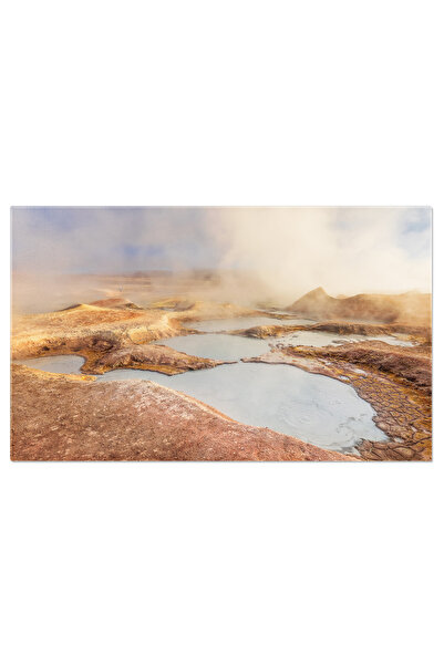 StoryGift Romania Tablou Canvas Bazin De Aburi La Rasarit In Sol De Manana, G...