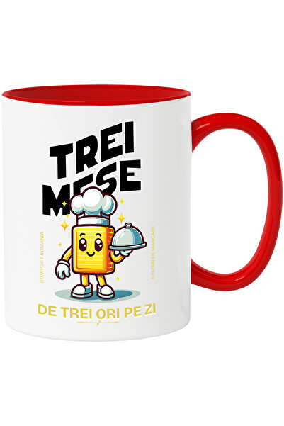 StoryGift Romania Cana Bucatar Cheff Trei Mese De Trei Ori Pe Zi , 330ml, Cer...