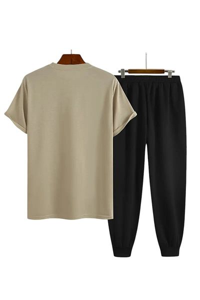uyguntarz Σετ αθλητικών φόρμες Unisex BE HAPPY με στάμπα μπλουζάκι