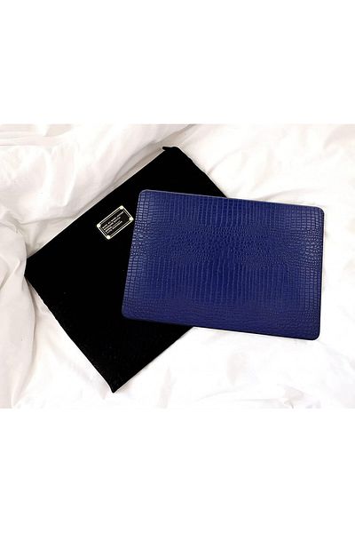 Kerom Protective case for MacBook Air 13 (2018-2020) Kerom, PU leather/silicone, dark blue, 13 inches