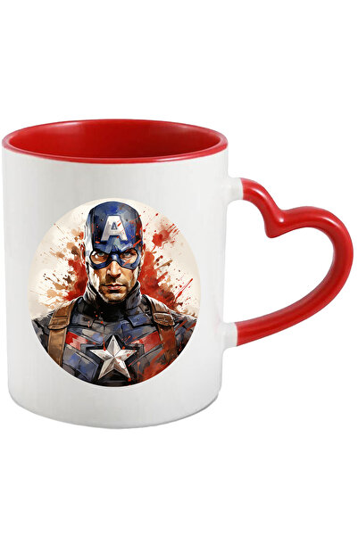 StoryGift Romania Captain America Mug, Circle, Marvel, Avengers, Superheroes, Mask, Multicolor, With