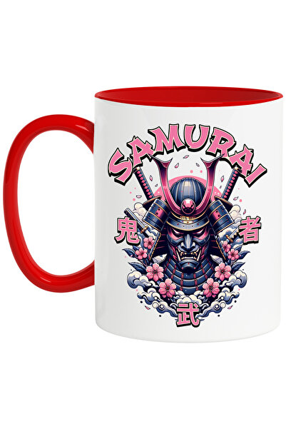 StoryGift Romania Cana Samurai - Flori, Sabie, Ilustratie, 330ml, Ceramic Cu ...