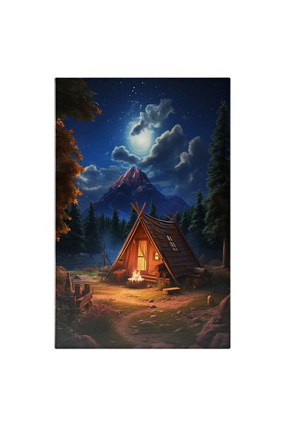 StoryGift Romania Tablou Canvas: Imaginea Unei Casute In Padure - Fotografie Artistica Si Viata La Munte Pictur