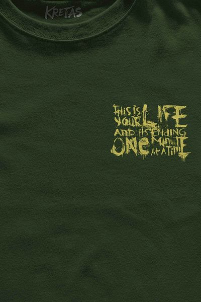 Kretas Μπλουζάκι Unisex Χακί Fight Club Αυτή είναι η ζωή σας Tyler Durden Fight Club Μπλουζάκι με μίνιμαλ στάμπα