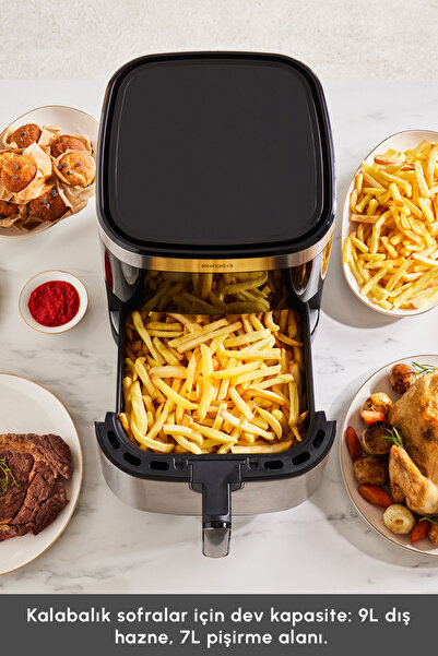 Karaca Gourmet 9l Smart Color Screen Geniş Hazne Inox Airfryer