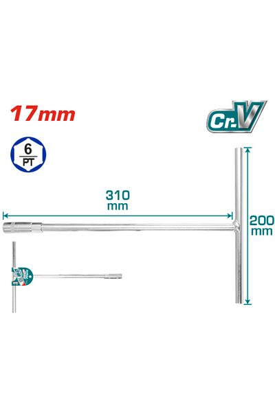TOTAL 17mm T-nut wrench
